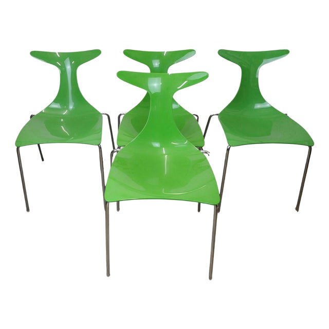 Green Delfy Chairs by Carollo for Kreaty, Set of 4 For Sale