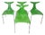 Green Delfy Chairs by Carollo for Kreaty, Set of 4 For Sale