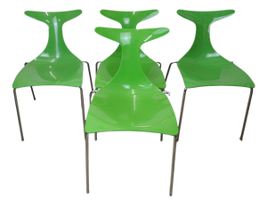 Green Delfy Chairs by Carollo for Kreaty, Set of 4