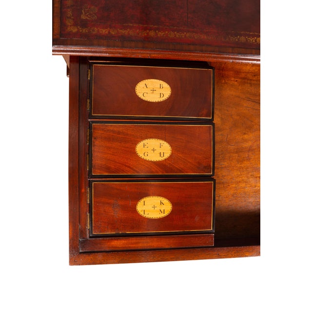Red George III Mahogany Rent Desk by Gillows of Lancaster For Sale - Image 8 of 13