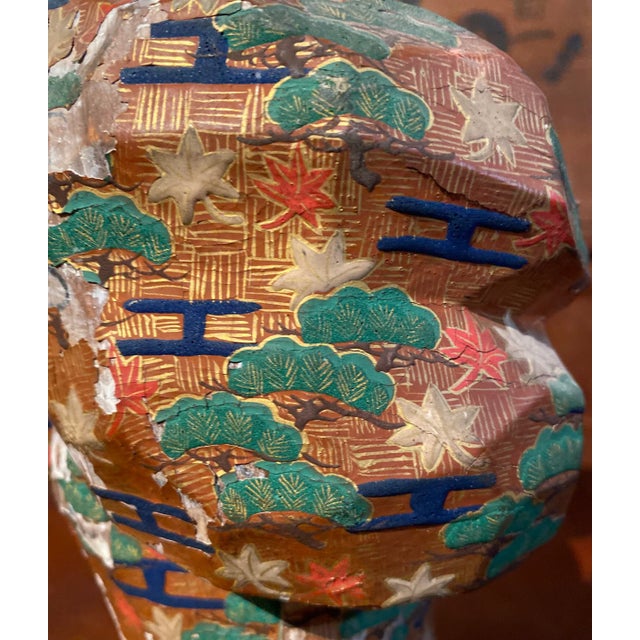 Antique Japanese Polychrome Carved Noh Figure For Sale In New York - Image 6 of 10