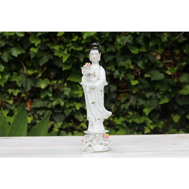 1960s Vintage Chinese Porcelain Figure of Guanyin For Sale - Image 13 of 13