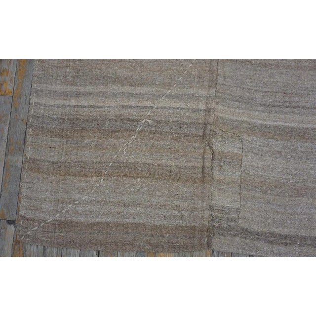Beige 1920s Cream Ivory Stripe Antique Kilim Nw Persian Rug Flatweave 5'10" X 10'10" Wool Carpet For Sale - Image 8 of 10
