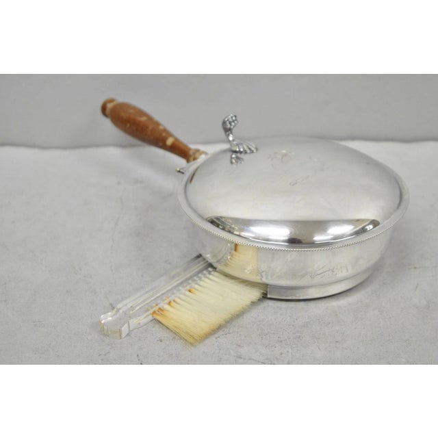 Vintage Sheffield Co Silver Plated Hinged Lid "Horse" Silent Butler W/ Broom For Sale - Image 17 of 18
