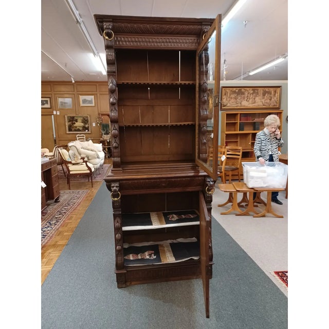 Antique French Hunt Cupboard Bookcase For Sale - Image 4 of 12