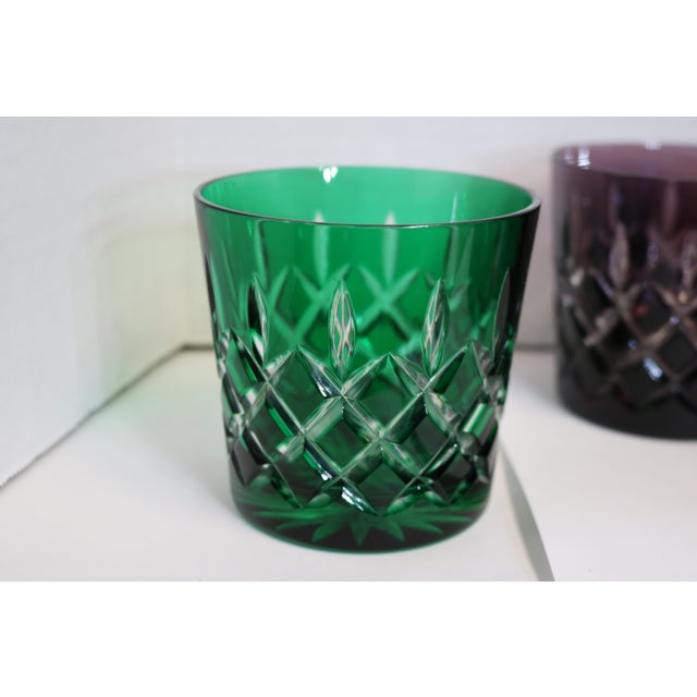 Mid-Century Cut to Clear Ajka Arabella Crystal Whiskey Glasses- Set of 7 For Sale - Image 4 of 7