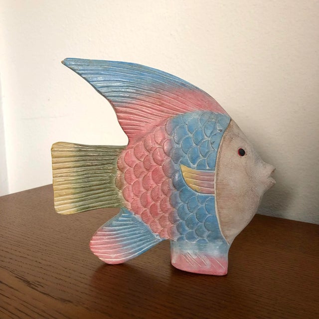 Vintage Hand Carved Wood Fish Figurines - a Pair For Sale - Image 9 of 13