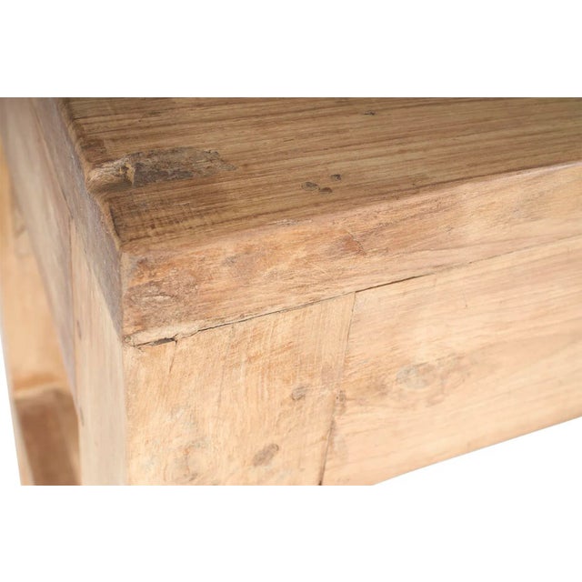 Wood Vintage Elm Shop Table For Sale - Image 7 of 7