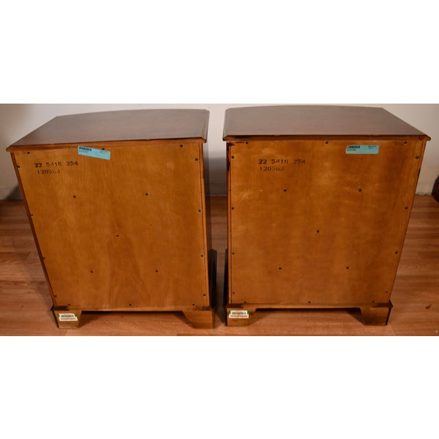 1940s Vintage Ethan Allen Regency Style Mahogany Pair of Nightstands For Sale - Image 11 of 13