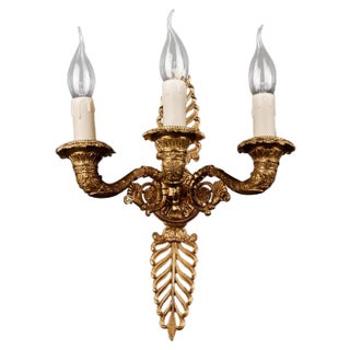 Empire Wall Light in Cast Bronze For Sale