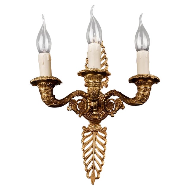 Empire Wall Light in Cast Bronze For Sale