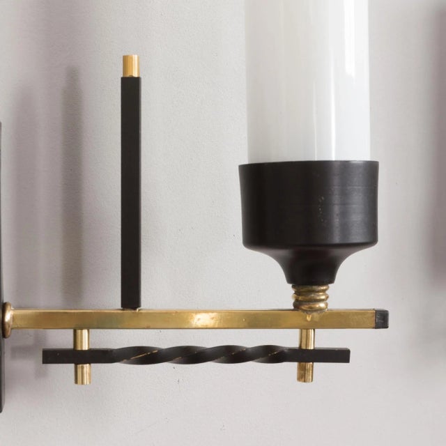 White Mid-Century Italian Wall Scones, 1960s, Set of 2 For Sale - Image 8 of 10