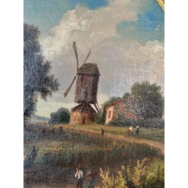 Very beautiful oval painting, oil on canvas in its original frame dating from the 19th century and signed Hubert. Painter...