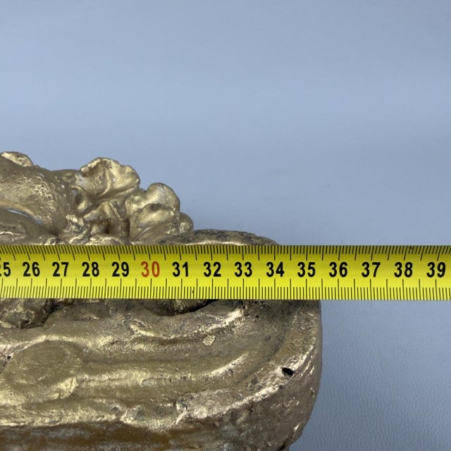 Large Cherub Putto Shelf Wall Console in Gilded Plaster For Sale - Image 13 of 16