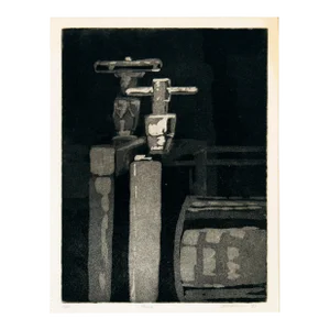 "Press" - Artist's Proof Etching in Ink on Paper by Doris Warner