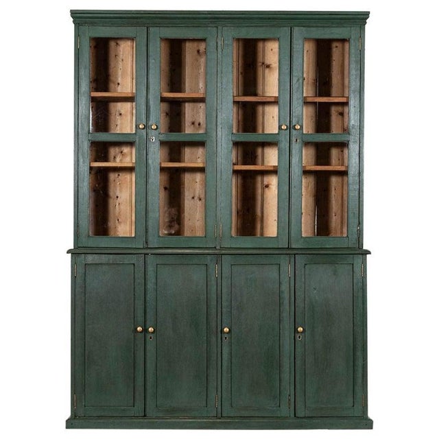 Large 19th Century English Pine Glazed Housekeepers Cabinet, 1880s For Sale - Image 18 of 18
