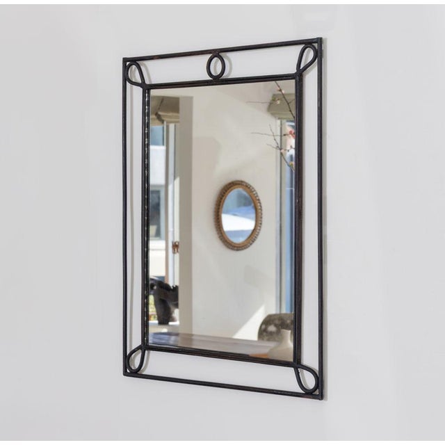 French 1950s French Iron Loop Mirror For Sale - Image 3 of 10