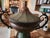 Rare and superb 19th-century urn-shaped vase with a lid, made of hammered painted iron Painted iron with a beautiful green...