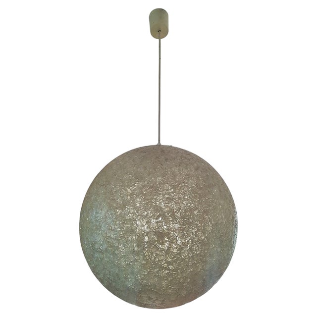 Mid-Century Spherical Shape Resin Pendant Lamp, Italy, 1960s For Sale