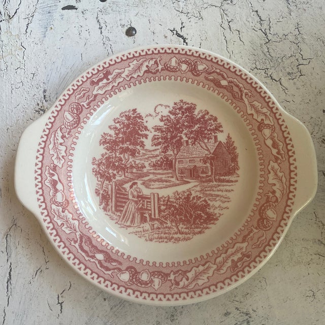 1960s Royal China Co Memory Lane Gravy Boat & Handled Under Plate For Sale - Image 9 of 11