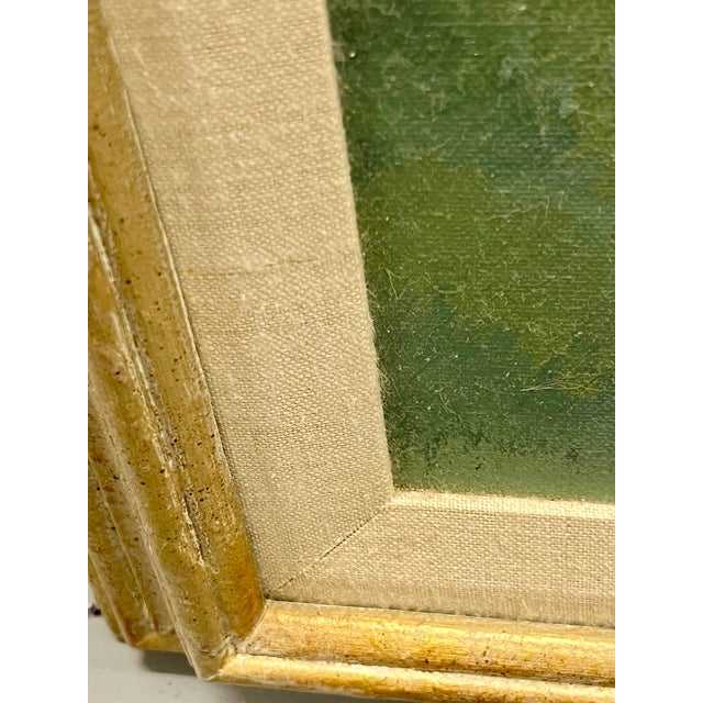 Mid 20th Century Large Impressionist Style Tree-Lined Landscape Oil Painting in Gilt Frame – 41.5” X 41.25” For Sale - Image 14 of 17