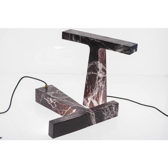 Marble Table Lamps in Rosso Levanto Marble by Silvio Piattelli, Set of 2 For Sale - Image 14 of 18