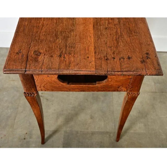 Rustic European French 19th Century Louis XV Style Oak Side/Bedside Table For Sale - Image 3 of 12