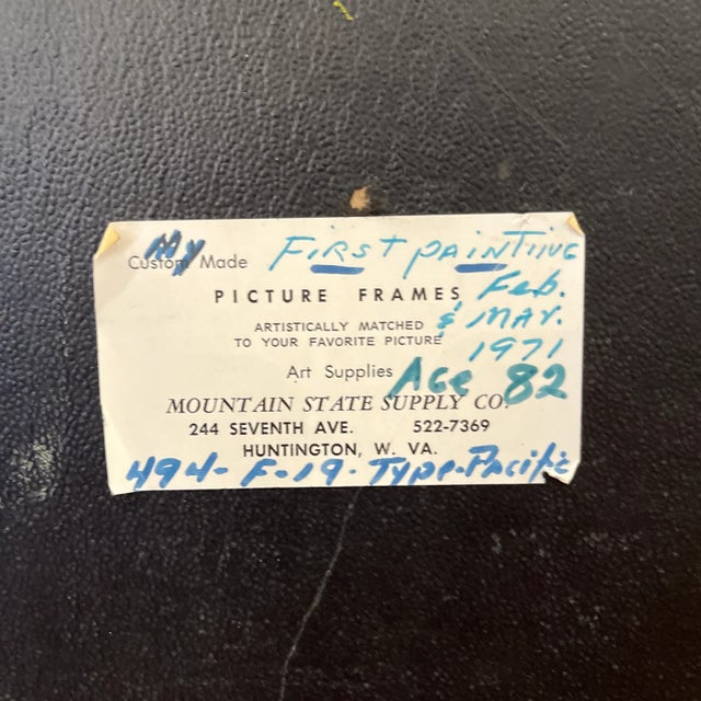 Brown Realist Mountain Landscape With Train Painting by J. Nelson 1971 For Sale - Image 8 of 9