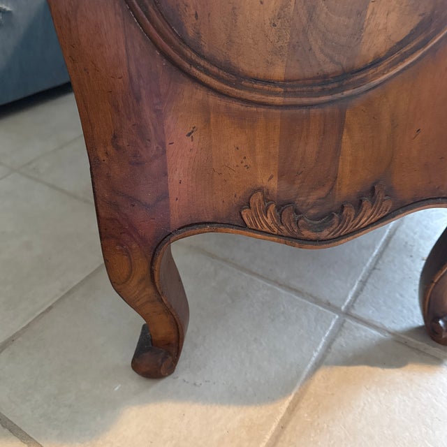 Wood Antique Mahogany Queen Anne Style Demi Lune Console Table For Sale - Image 7 of 10