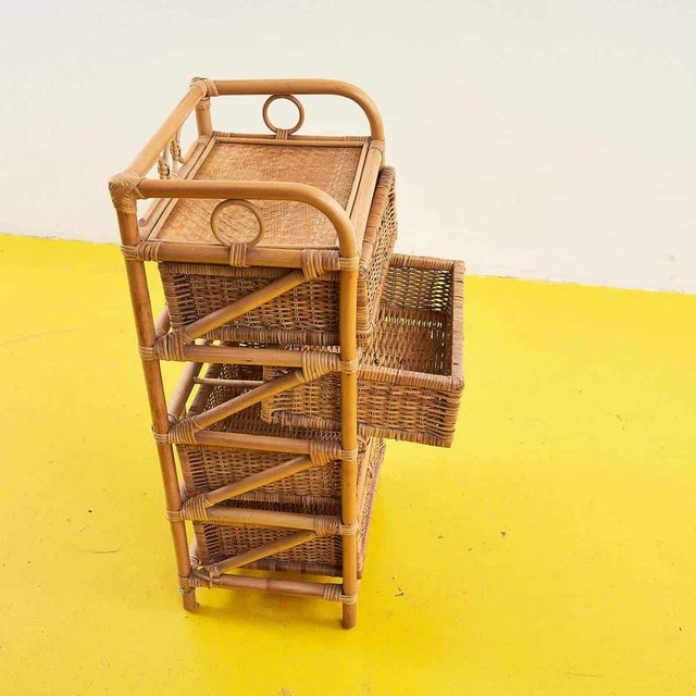 Rattan Cabinet with Drawers For Sale - Image 6 of 7