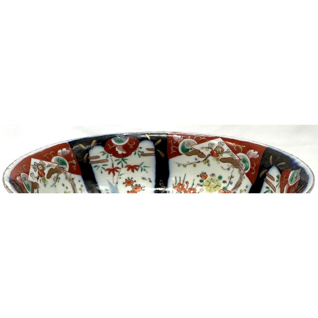 Antique 19th Century Japanese Imari Scalloped Bowl Meiji Kinrande Porcelain - 8.5” For Sale - Image 14 of 15
