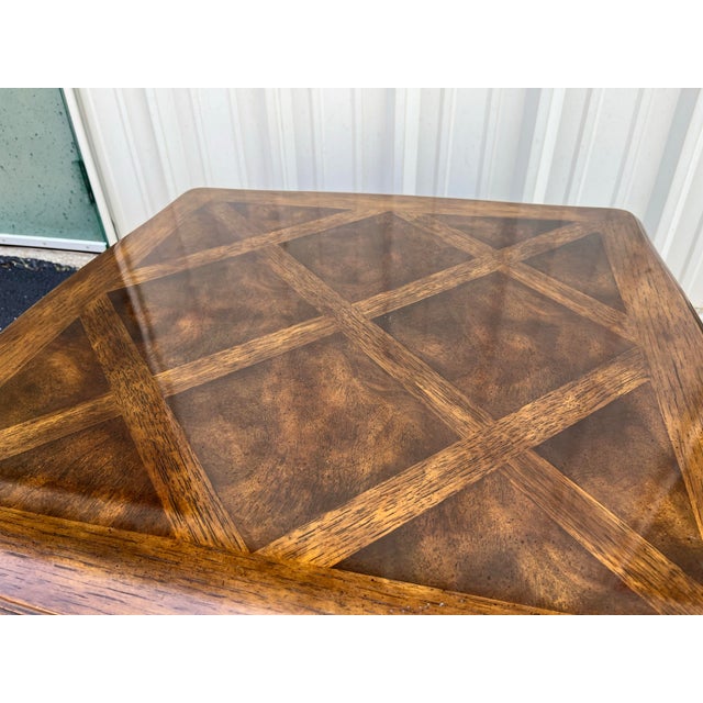 1980s Drexel Heritage French Country Walnut Side Table For Sale - Image 6 of 12