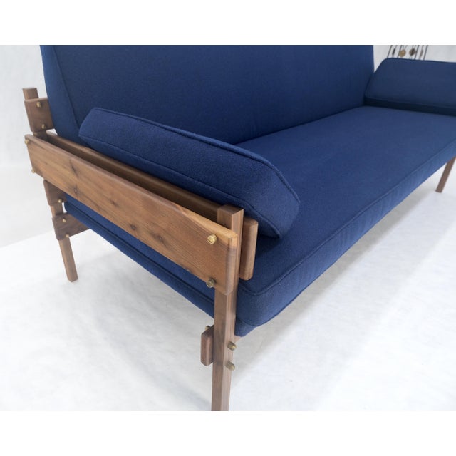 Mid-Century Modern Danish MSM Solid Oiled Walnut Frame New Upholstery Vintage Daybed Sofa Settee For Sale - Image 3 of 15
