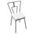 Mid-Century Pair of Iron Wire Art Side Dining Geometric Chair with white seat by Homecrest. Each side chair features a...
