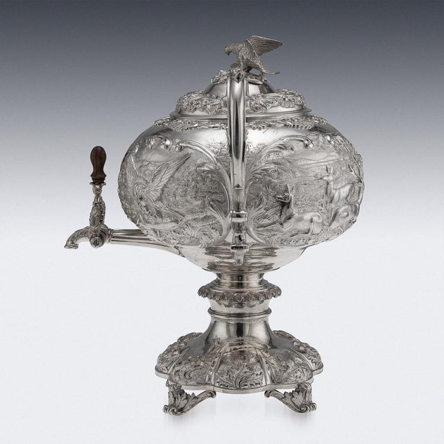 Mid 19th Century Antique William IV Silver Hot Water Kettle or Samovar, London, 1837 For Sale - Image 5 of 18
