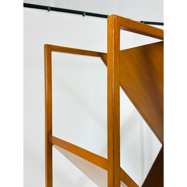 Danish Modern Geometric Wood Étagère Open Display Bookcase, Mid-Century Style For Sale - Image 12 of 17