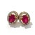Bochic "Orient" Diamond & Ruby Stud Earrings Set In 18K Gold & Silver For Sale - Image 9 of 18