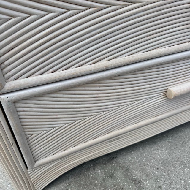 Late 20th Century Boho Chic Pencil Reed Highboy Dresser For Sale - Image 5 of 9