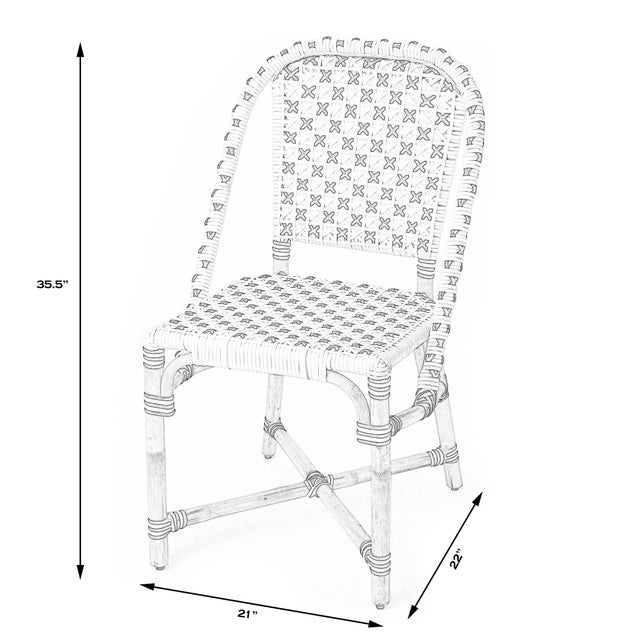 Spritely Home Accent Furniture Tenor 18.5 in. Seat Height Rattan Side Dining Chair with Back, Black For Sale - Image 4 of 11