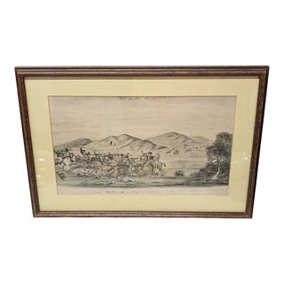 1930s Naval Sketches of the War in California, Lithograph No. 5 William Meyers Framed For Sale