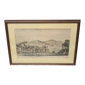 1930s Naval Sketches of the War in California, Lithograph No. 5 William Meyers Framed