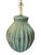 Vintage Large Mid Century Modern Ribbed Green Drip Glaze Ceramic Table Lamp For Sale In Naples, FL - Image 6 of 11