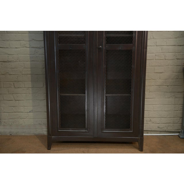Metal Mesh Cabinet with 2 Metal Doors from Tolix, 1950s For Sale - Image 7 of 15