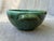 1940s Vintage Green Glazed Ceramic Pottery Bowl With Side Handles For Sale - Image 5 of 12