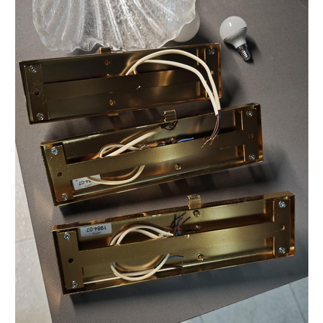 Italian 27/APM Wall Lights in Gold Graniglia Glass from Italamp, 1980s, Set of 3 For Sale - Image 16 of 18