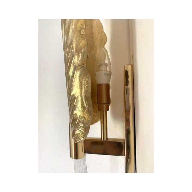 Gold Leaf Murano Glass Wall Sconces by Simoeng, Set of 2 For Sale - Image 12 of 14