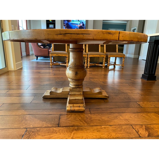 Lorts Wooden Round Dining Table & 6 Chairs Chairish