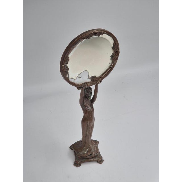 Art Nouveau / Jugend Vanity Mirror in Bronze, Europe, Early 1900s For Sale - Image 5 of 14