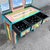 Late 20th Century Vintage Memohis Style Hand Painted Vanity Desk With Chair and Mirror by Pia Cyrulnik For Sale - Image 5 of 12