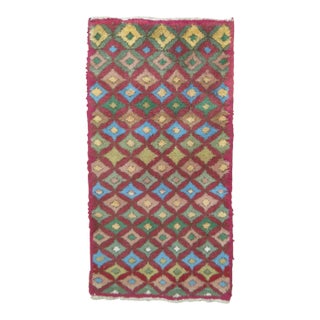 Late 20th Century Retro Turkish Deco Rug - 2'1" x 4' For Sale